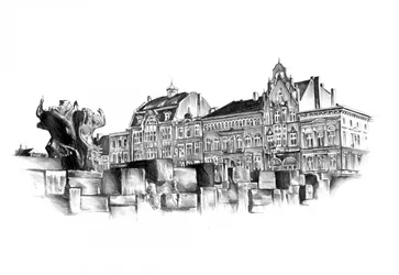 Boceto de una ciudad histórica