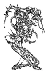 Un cyborg de ciencia ficción muy complejo