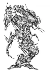 Un mecha de ciencia ficción muy complejo