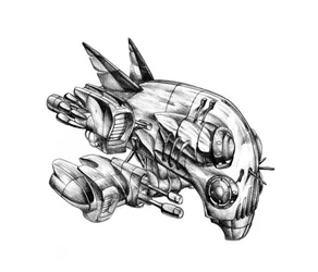 Robot de ciencia ficción de diseño complejo