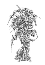 Robot de ciencia ficción de diseño complejo