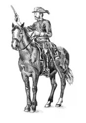 Oficial a caballo con pistola