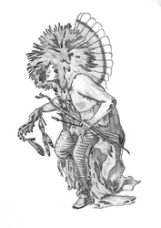 Guerrero emplumado nativo americano
