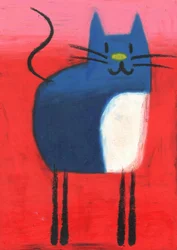 Gato azul juguetón