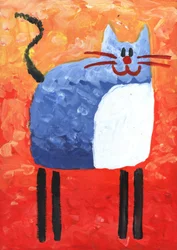 Gato azul juguetón