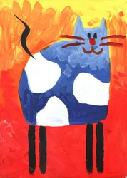 Gato azul juguetón