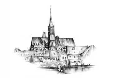 Dibujo de la catedral de Riverside