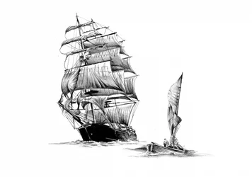 Velero y esquife