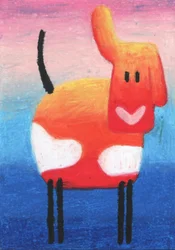 Perro naranja sonriente