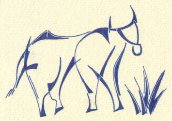 Toro azul estilizado