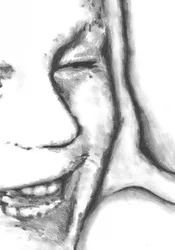 Sonrisa de perfil sutil