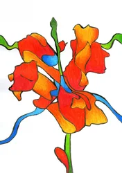Flor abstracta llena de colorido