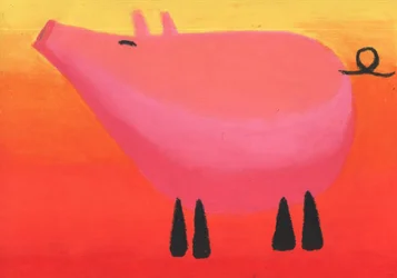 Cerdito rosa brillante