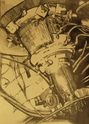 Boceto de una máquina antigua