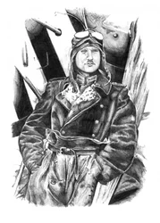 Retrato vintage de un piloto
