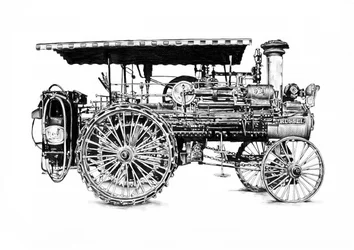 Tractor de vapor antiguo