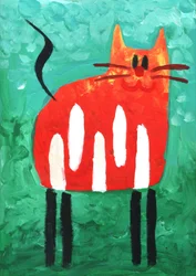 Gato naranja travieso