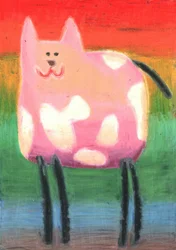 Gato rosa caprichoso