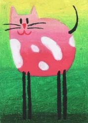 Gato rosa caprichoso