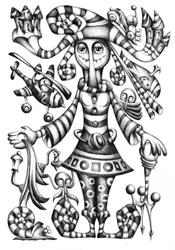Personaje divertido a rayas
