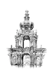 Dibujo de la Puerta de la Corona de Zwinger