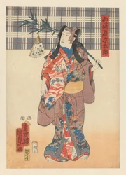 Yamazakiya con diadema púrpura y ramita de bambú