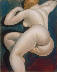 Desnudo femenino recostado de espaldas