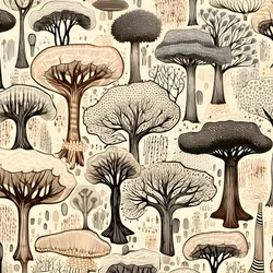 Tronco de árbol secciones, boho clipart, boho dibujo patrón, tronco boho 4
