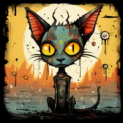 Dibujos animados Esfinge caprichosa Gato 3