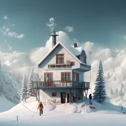 Una casa con gorro de esquí 2