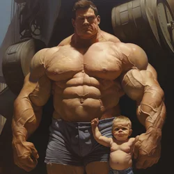 Intimidating and nasty weightlifter steroid freak buff babe with huge muscular man 2