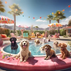 Hunde-Poolparty en Palm Springs 2