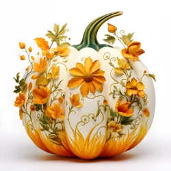 Calabaza de la que salen flores 4