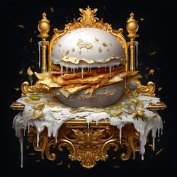 una hamburguesa de marmor blanco 2