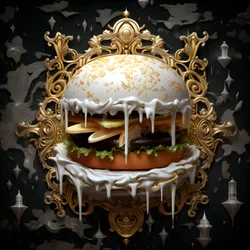 una hamburguesa de marmor blanco 4