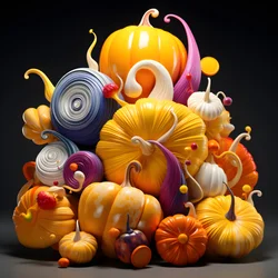 coloridas calabazas en 3D 3