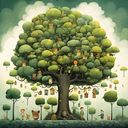 ilustración infantil árboles 1