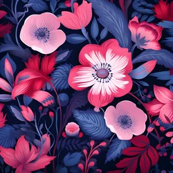 un ramo de flores en rosa y azul 3