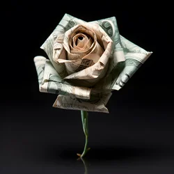 una rosa de billetes de 100 dólares, que son eléctricos 1