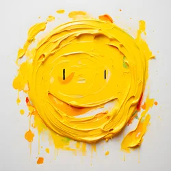 carita sonriente amarilla pintada con Impasto 2