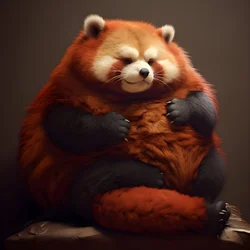 panda rojo niño humano obeso 1