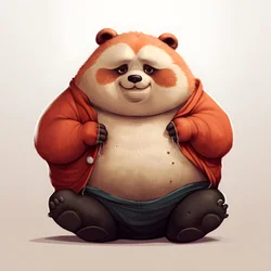panda rojo niño humano obeso 2