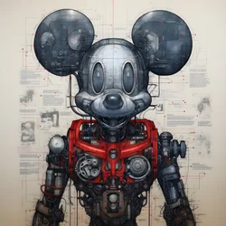 Dibujos técnicos de Cyberpunk Mickey Mouse 1
