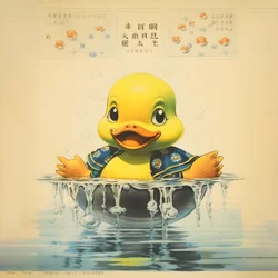 trendiges gummiente werbeplakat - the yellow 2