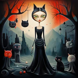 mujer gato loca vestida 2