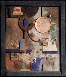 Merzbild Rossfett Ensamblaje de Madera y Pintura de Kurt Schwitters (1887-1948) 1918-1919 Ginebra, Museo de Arte e Historia