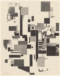 Sin título, nº 2 de 6 del portafolio Merz 3. Kurt Schwitters 6 litografías. Carpeta Merz. Primer portfolio de la editorial Merz (Merz 3. Kurt Schwitters 6 lithos. Merz Portfolio. First Portfolio of the Merz Publisher)