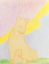 Two of a Kind, 2006 (lápiz de color sobre papel)