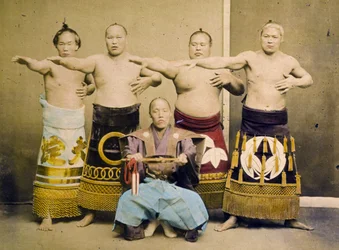 Luchadores de sumo, c.1877