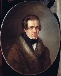 "" Retrato del poeta ruso Alexei Koltsov (1809-1842) "" Pintura de Kirill Gorbounov (Gorbunov) (1822-1891) 1872 Museo Memorial Pushkin, San Petersburgo